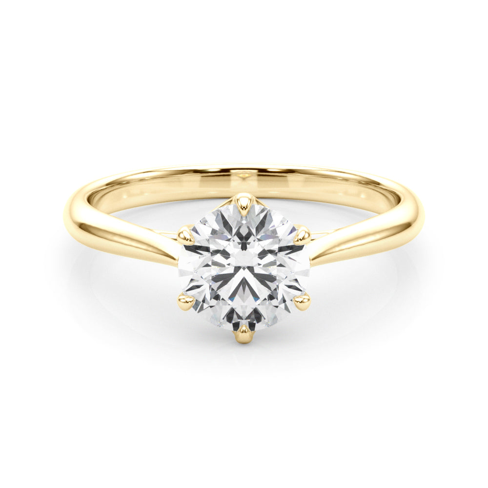 Elizabeth Round Diamond Solitaire Engagement Ring-VIRABYANI